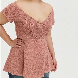 Torrid dusty pink babydoll top size 2